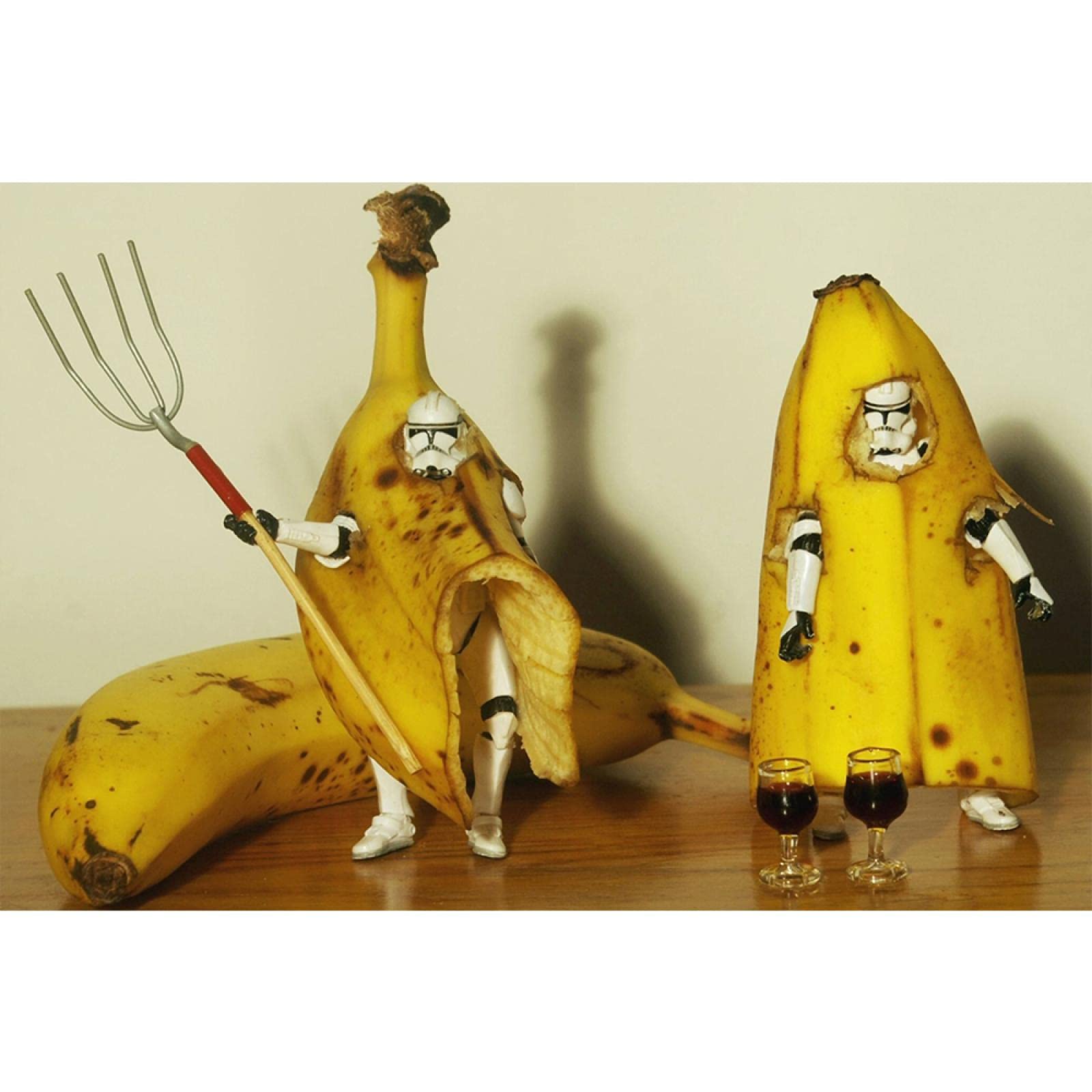 Amazon.co.jp: キャンバス絵画漫画クリエイティブ面白いフルーツバナナ  