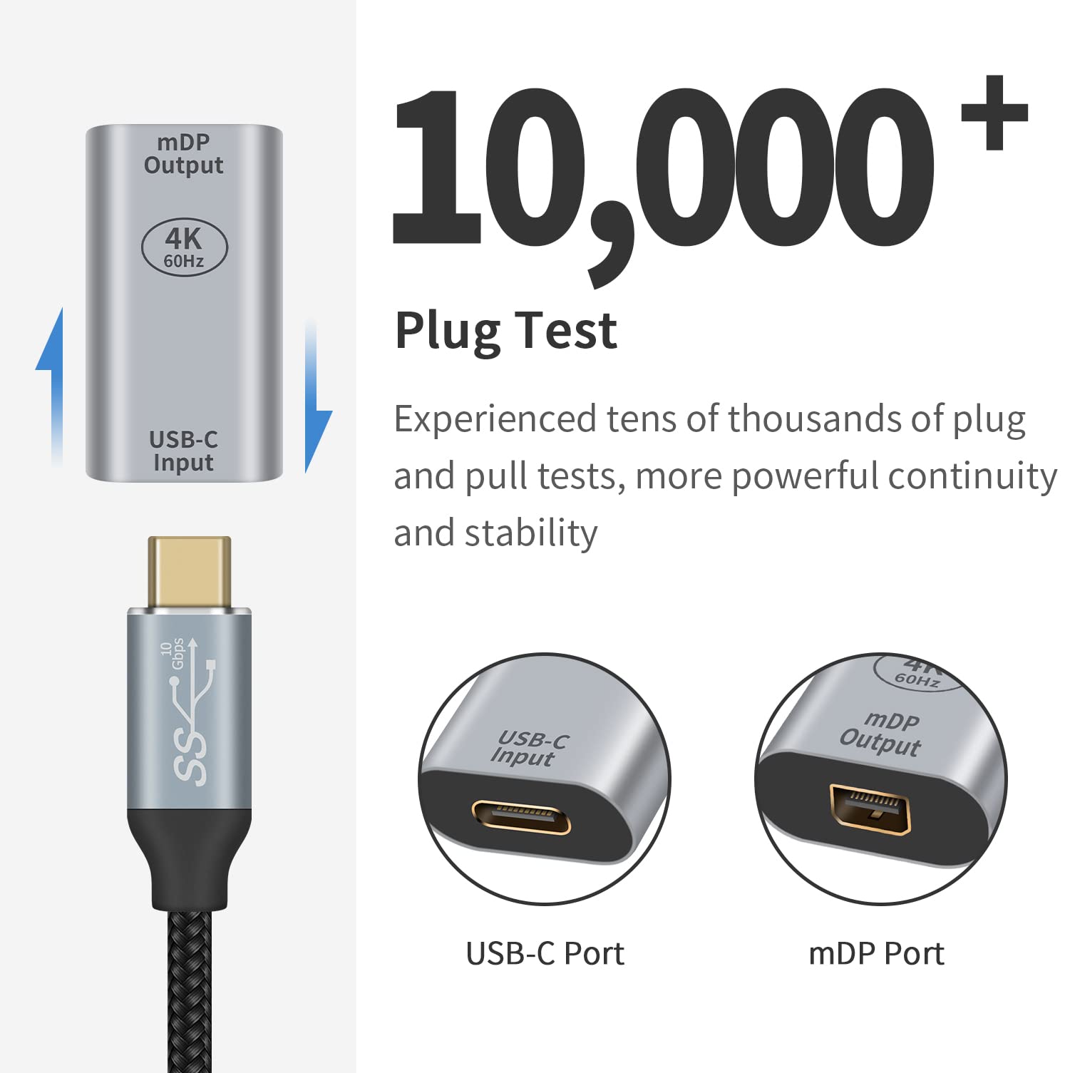 ADATTATORE USB-C A MINI DP DISPLAYPORT FEMMINA ADATTATORE USB-C A MINI DP DISPLAYPORT FEMMINA