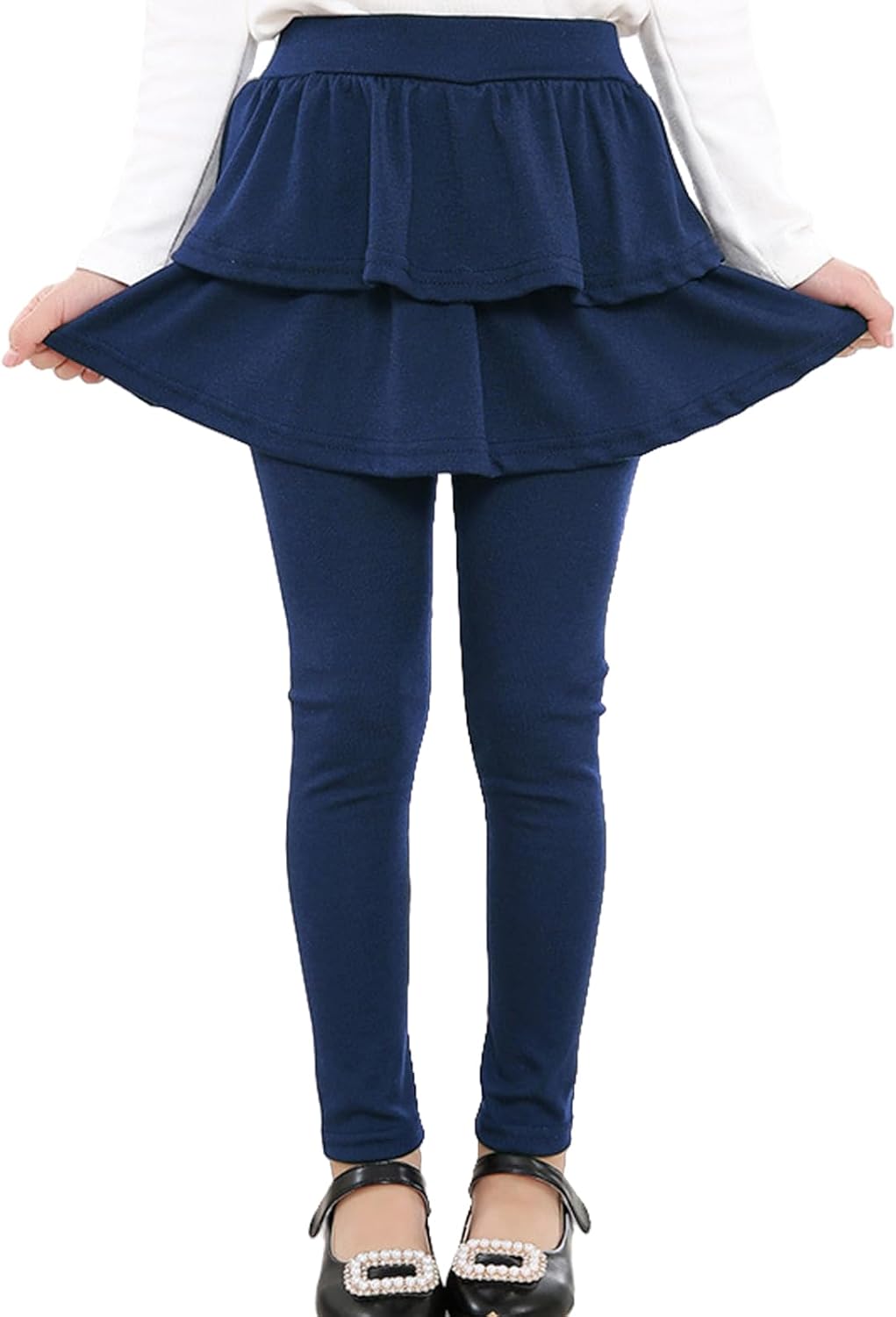 Girl Leggings with Ruffle Skirt Pants Cotton Elastic Warm Trousers Kids for 3-8 Years