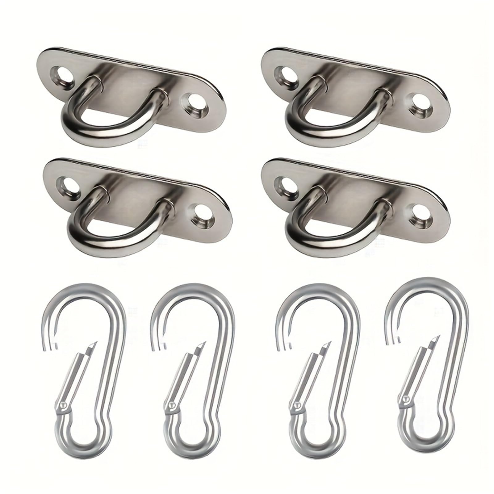 Ucygor One Color Eye Plate 2Pcs Stainless Steel Eye Plates With U Shaped Hooks And Spring Hook Fasteners Sunshade Hardware Lamp String For Wall Ceiling Hanging