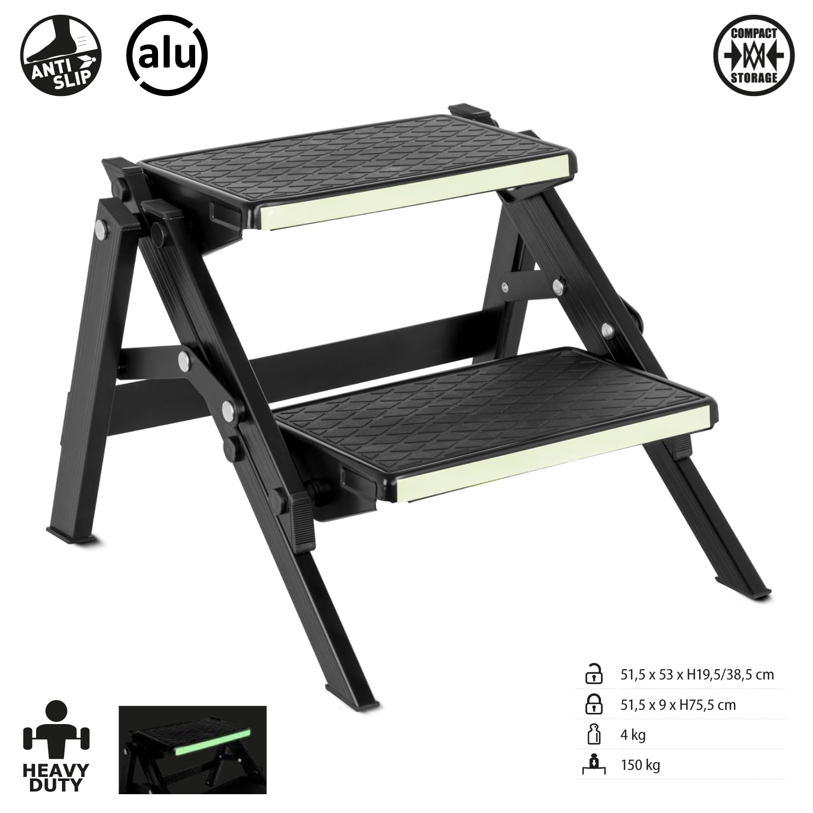 BRUNNER Doppio gradino Ruckstep Black Fluo per roulotte da campeggio