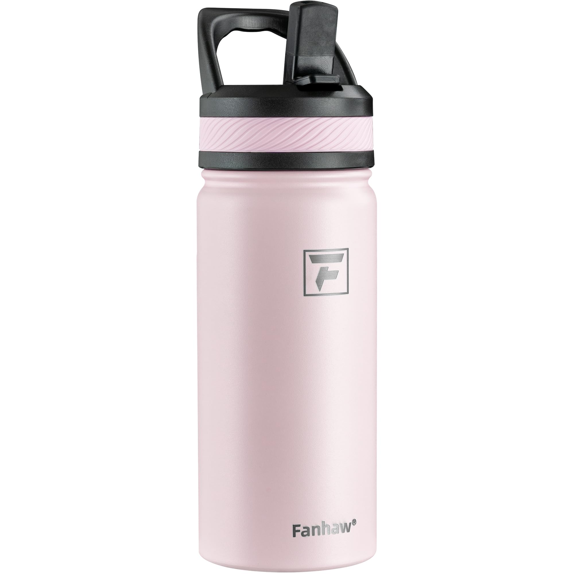 Fanhaw 18 Oz Kids Insulated Water Bottle with Straw Lid Stainless Steel Double Wall Vacuum Leak-Proof BPA-Free Water