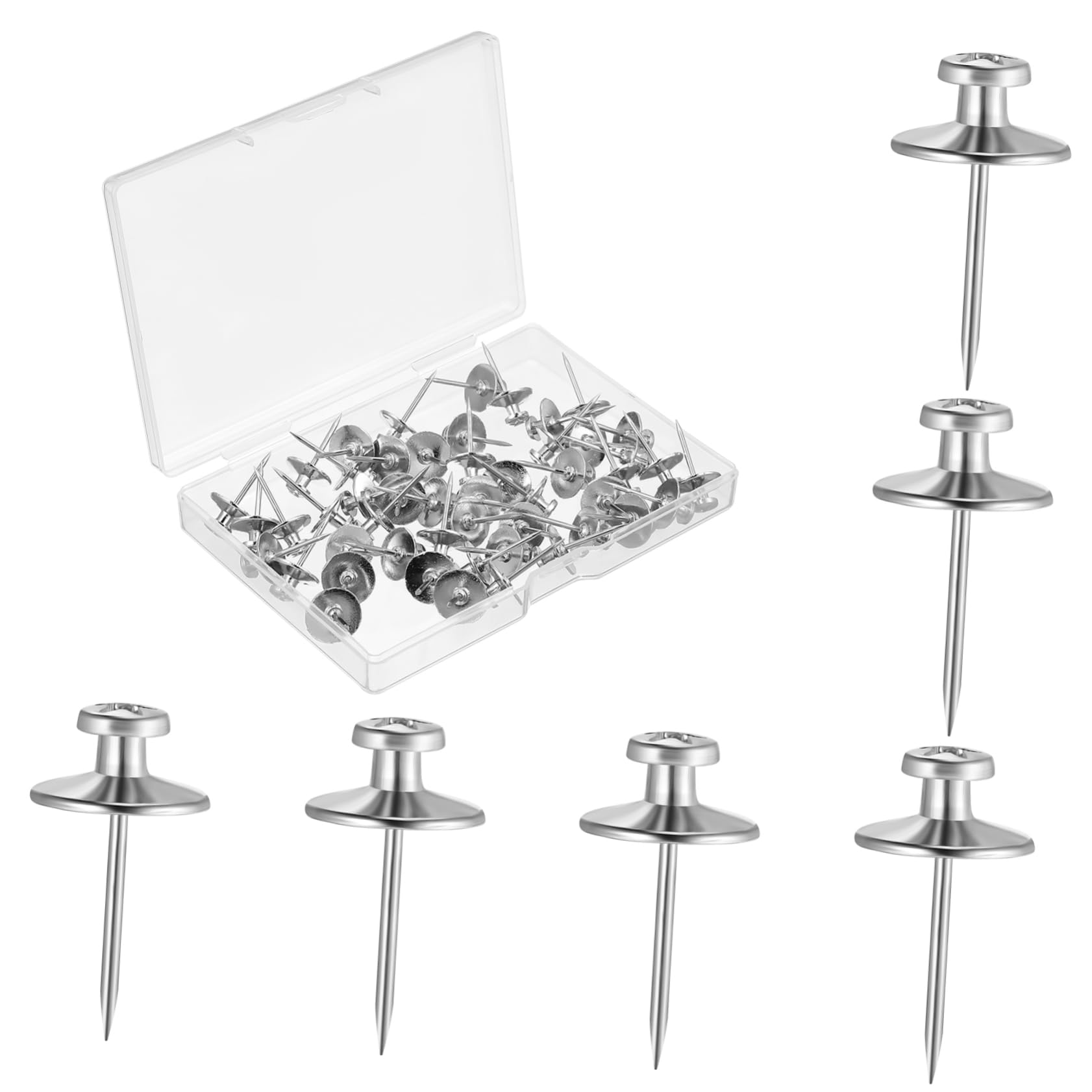 CIMAXIC 50 Pcs Double Headed Nails for Wall Hangings No Damage Hanging Nails Zinc Alloy