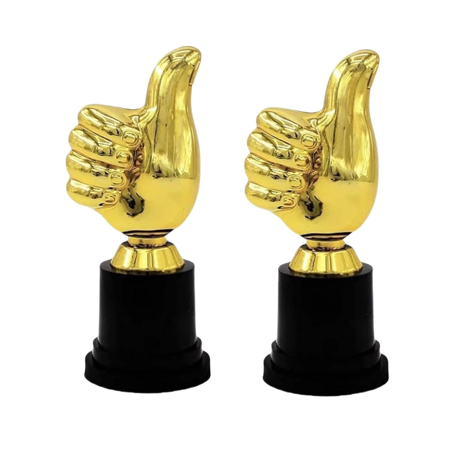 2 Pezzi Trofeo Pollice in Plastica Dorata per Vincitori di Eventi Sportivi,Trofeo Vincitore d'oro,Ideale per Cerimonie di Premiazione Giochi e Decorazioni Premio Educativo