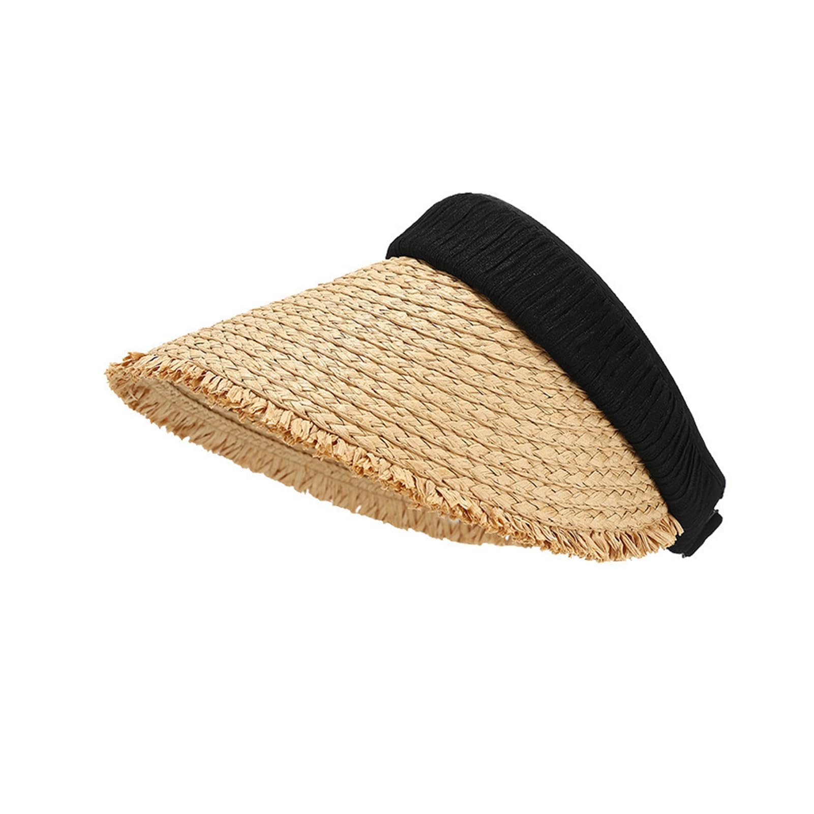 matumou Hollow Top Hat, Foldable Braided Hat with UV, Breathable Design Wide Brim Hat for Summer Travel Outdoor Activities