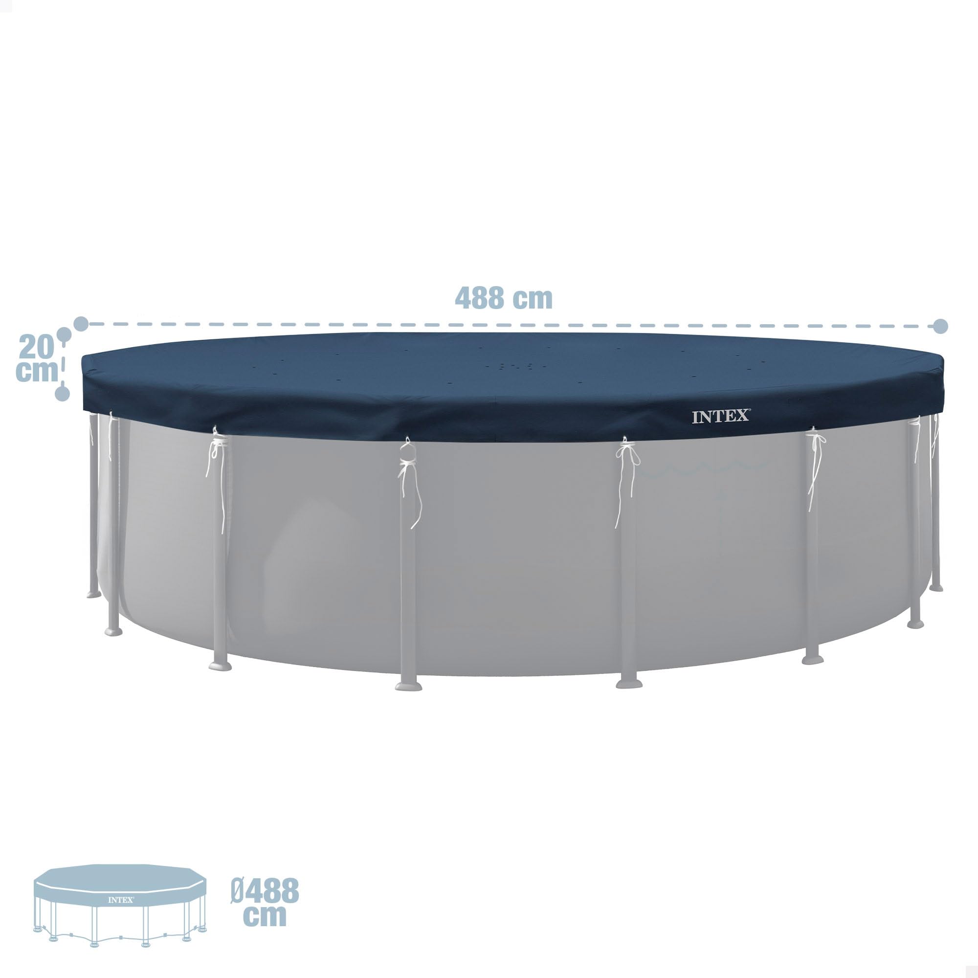 Intex - 28084 - Plandeka zimowa Okrągły Basen Ø 4,88m - Grubość 50/100