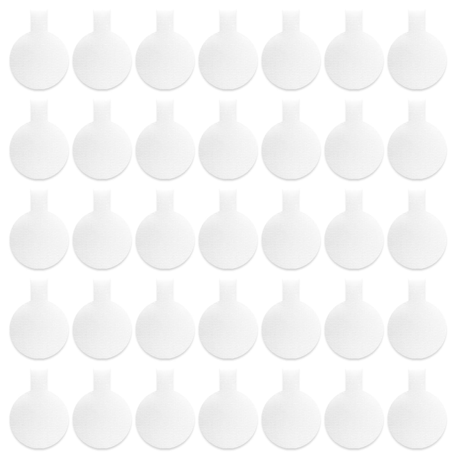 35 Pcs Cable Labels, Multi-Color Write On Cord/Wire Labels, Cable Tags and Wire Tags for Cable Management and Identification (White, Circles)