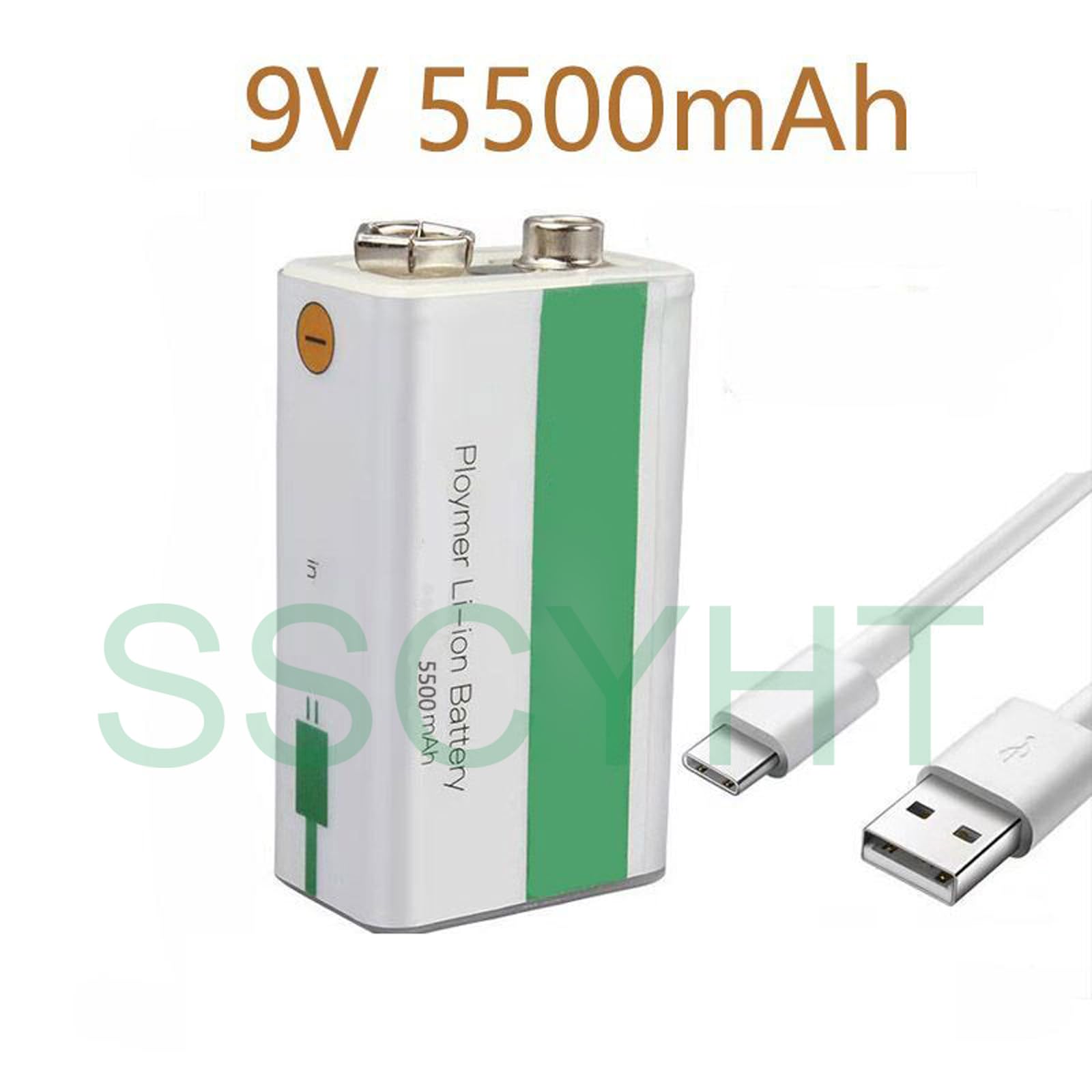 Batterie Rechargeable au Lithium 9 V 6800 mAh 6200 mAh 5500 mAh Chargement USB Batterie carrée Li-ION 9 Volts pour Batterie de Secours pour Microphone multimètre Jouet