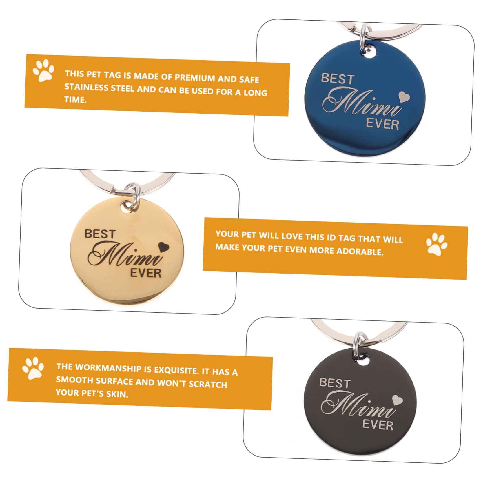 POPETPOP 12 Pièces Étiquettes Cadeaux D'Identification Pour Animaux De Compagnie Pour Cadeaux Porte-Clés Étiquettes Métalliques Étiquettes De Chien Personnalisées Étiquettes Rondes Pour