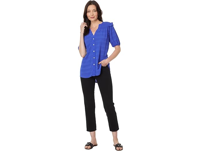 Short Sleeve Smocked Yoke Top - Image 1