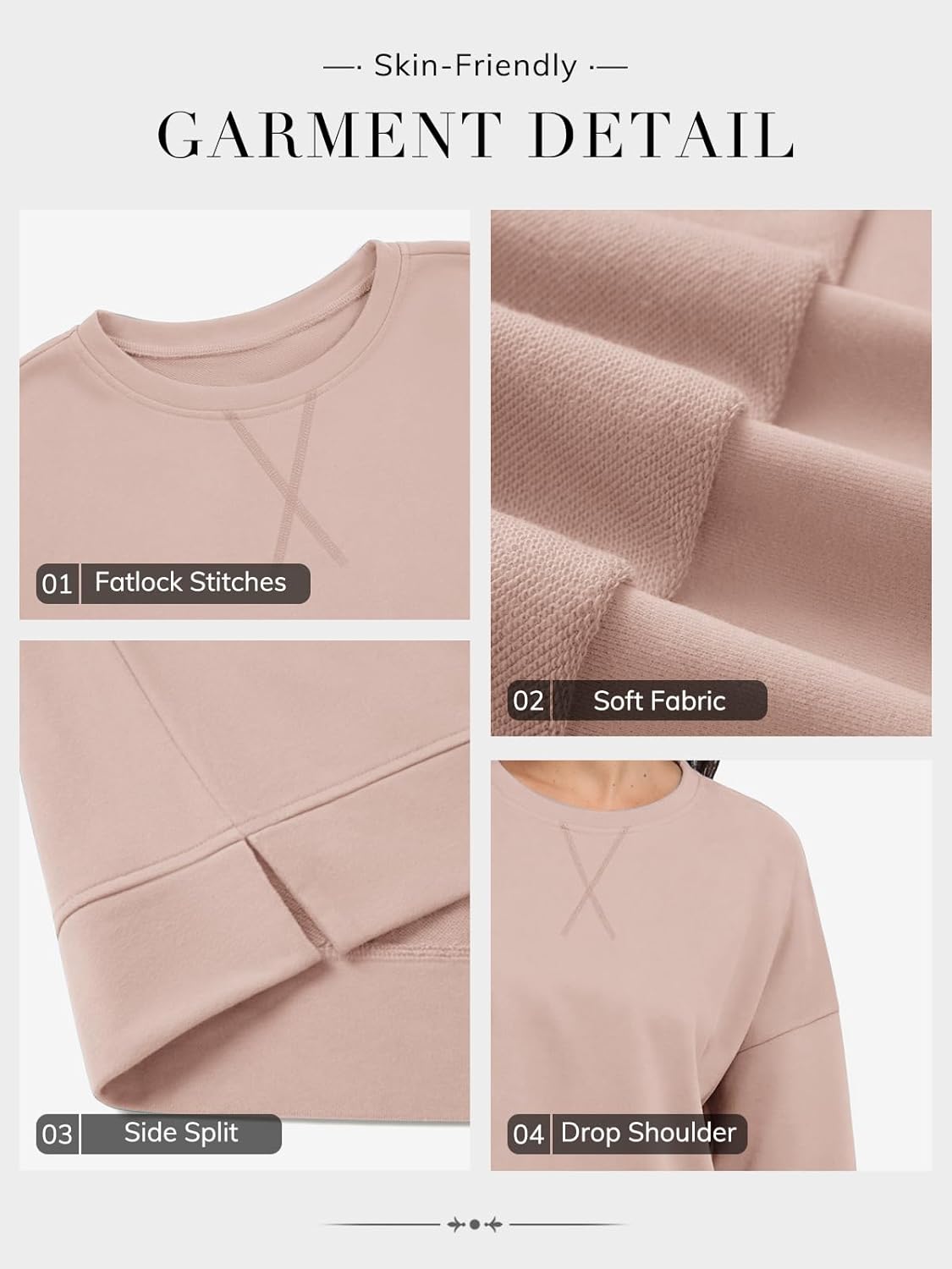 ATHMILE Womens Casual Crew Neck Sweatshirt Loose Soft Long Sleeve Shirts Oversized Pullover Tops Fall Outfits - Image 4