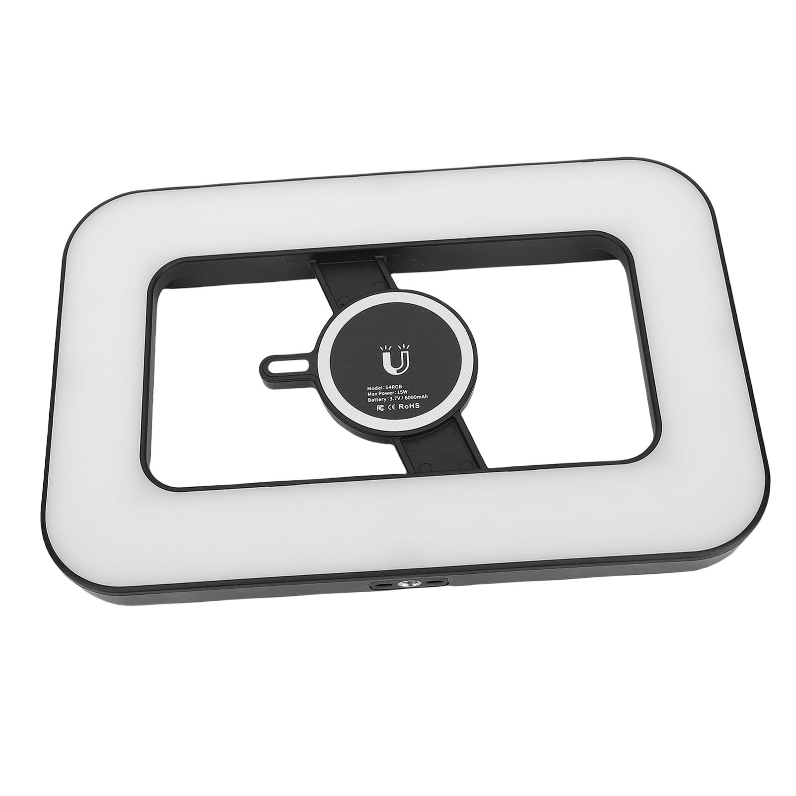 Equipo de Vídeo para Teléfono Inteligente con Luz, RGB 0-359° Amplio Rango de Color 2500-6500K Estabilizador Móvil de Luz LED Ajustable con Temperatura, con Batería de 6000 MAh