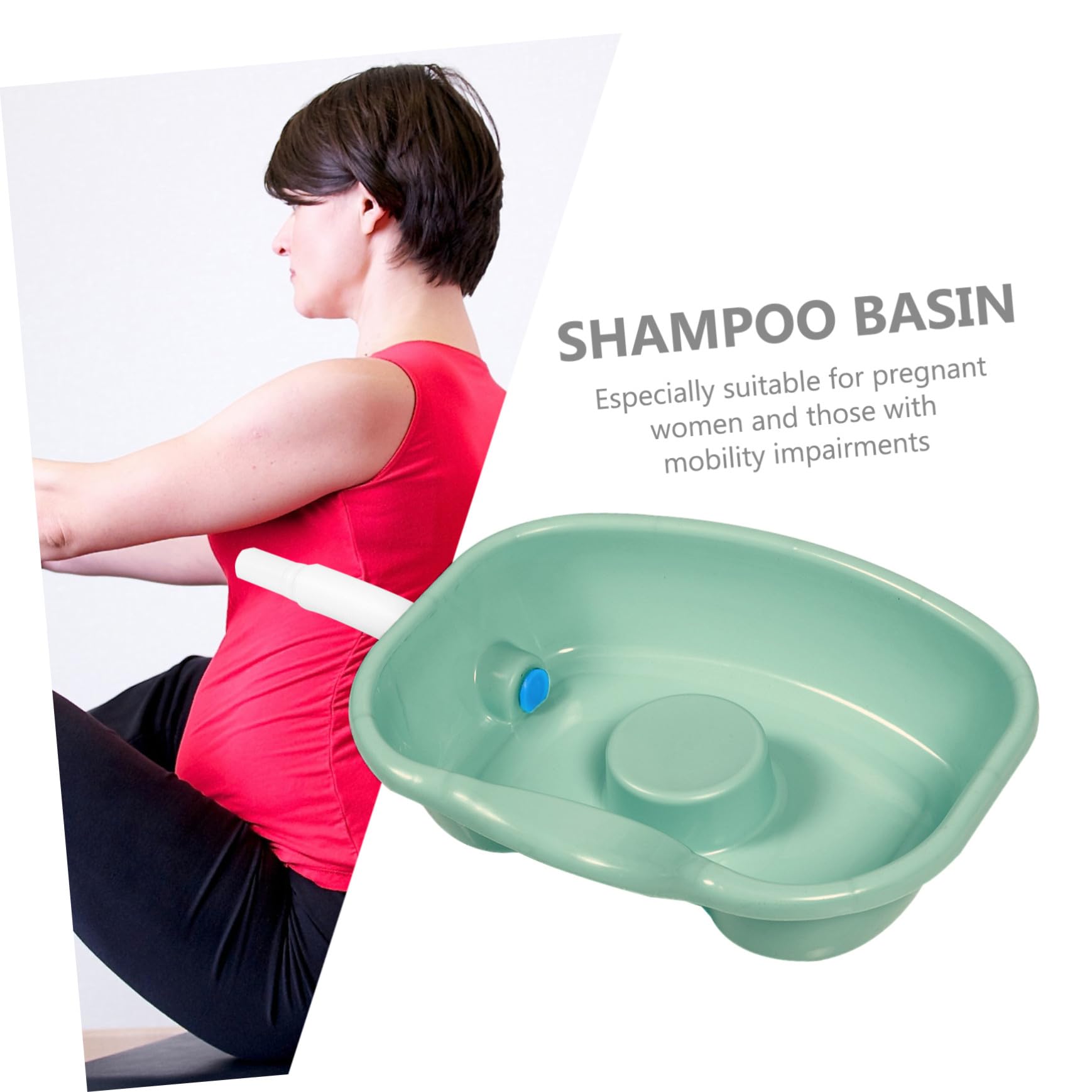 Lavacabezas Portátil para Cama, Lavabo Doméstico Ergonómico de Plástico