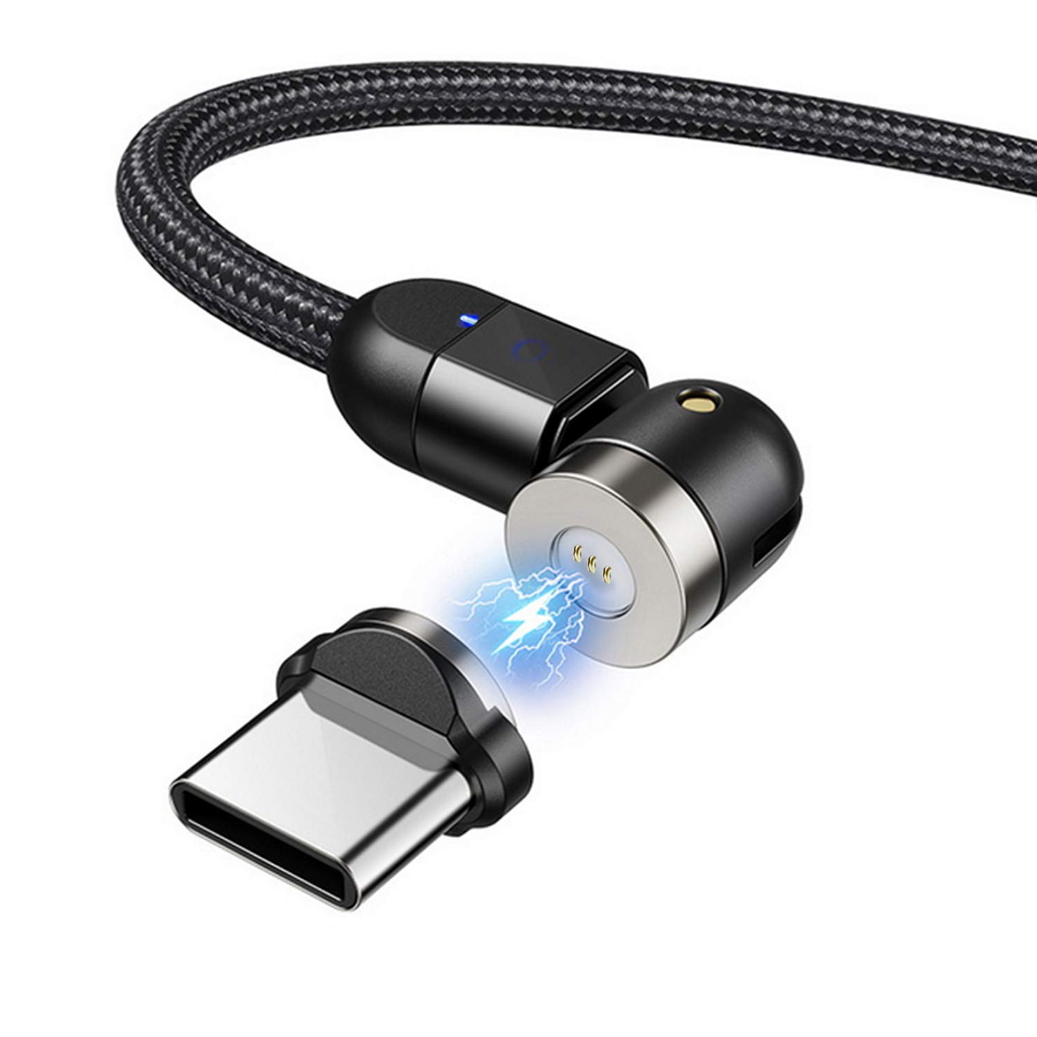 Câble USB-C Magnétique Maclean 1m Ou 2m - Noir, Connexion Facile, Neuf