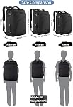 MATEIN Travel Backpack, Extra Large Carry on Backpack Expandable Airplane Approved Travel Bag for Men and Women, Water Resistant Lightweight Daypack for Flight 40L, Black