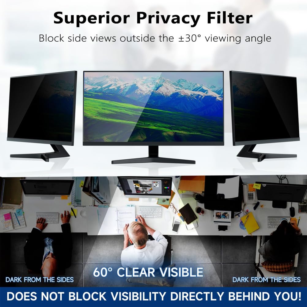 Pantalla magnética de privacidad de la computadora de 32 pulgadas, protección ocular anti deslumbramiento de luz azul para monitor sin marco 16: 9,32inch(730mm*440mm)