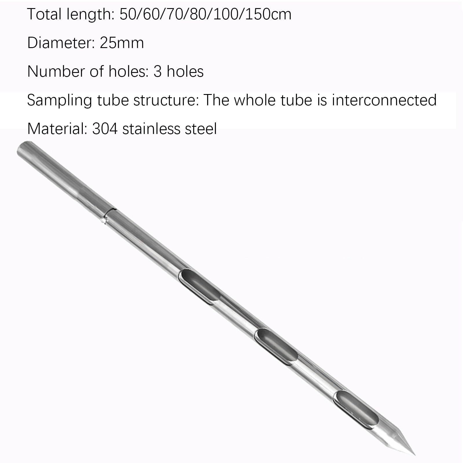 Campionatore rotativo di polveri per granuli solidi e granuli solidi, lunghezza 150 cm, per campionamento efficiente di fertilizzanti e cemento