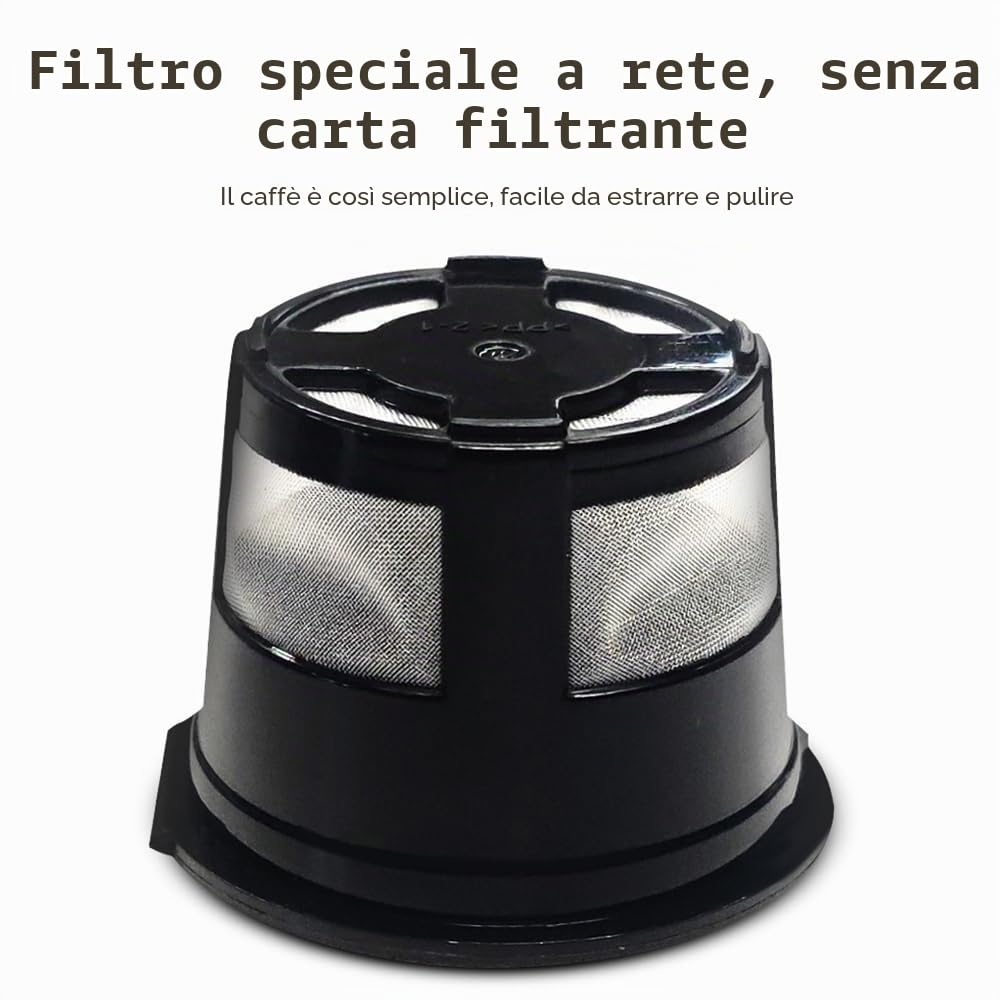 Macchina per caffè Espresso elettrica Portatile Mini Macchina per caffè Monodose da 6 Once con Tazza di caffè in Polvere e Contenitore per Capsule Batteria Ricaricabile da 1200 mAh