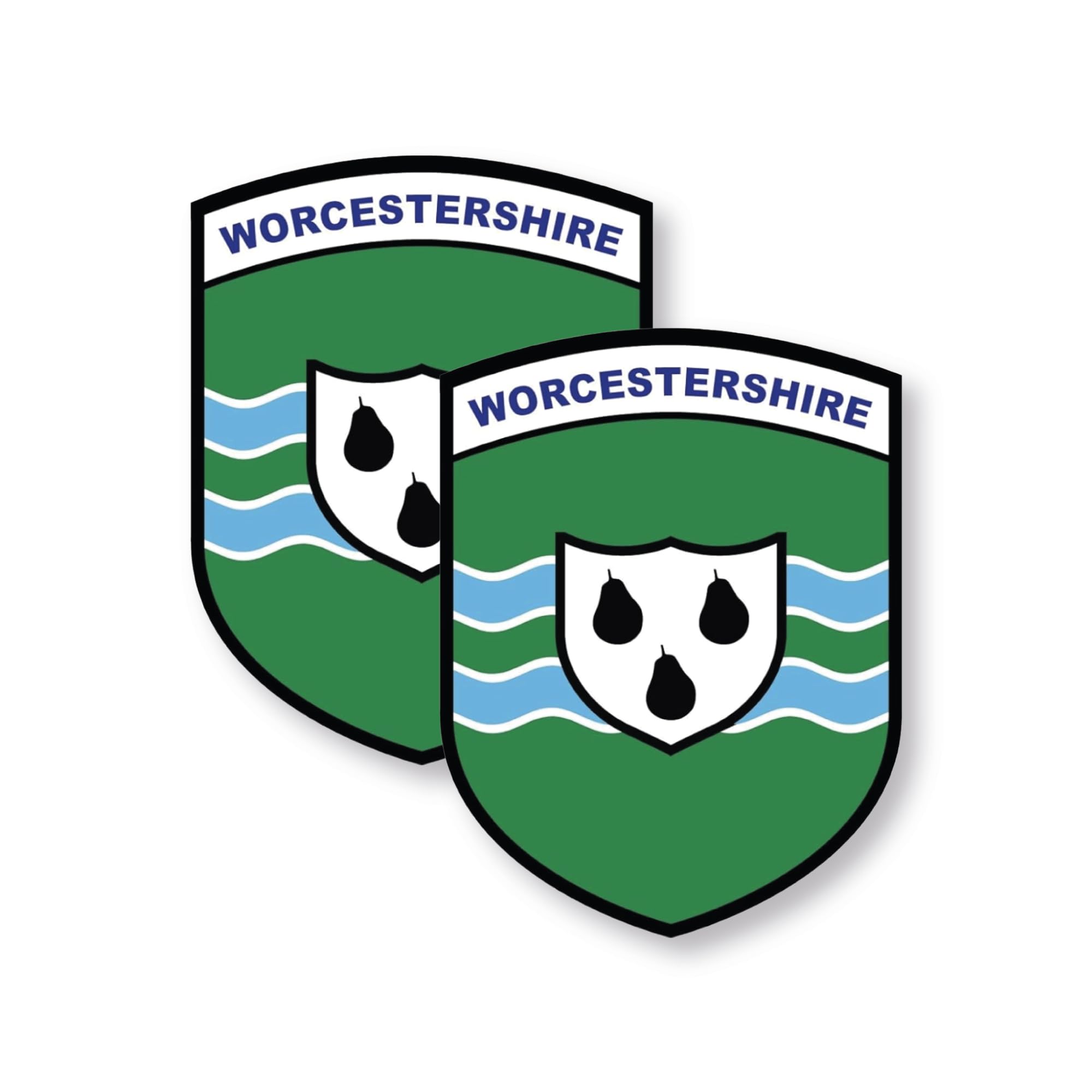 Stika.co Worcestershire Pack Of 2 Flag Stickers – Static Cling Vinyl Decals For Cars, Vans, Trucks, And Windows – 87 X 66Mm County Flag Stickers