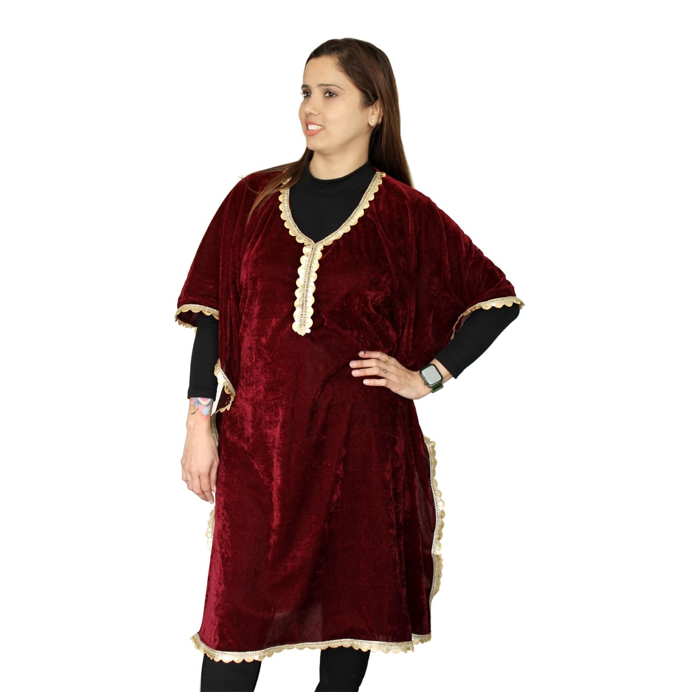 Winter Kaftan Kashmiri Kurta Warm Velvet Kaftan for Women and Girls-image-38