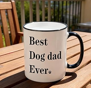 Dog Father Gifts Best Dad Ever Coffee Mug 11 OZ Tea Cup-Dog Pet Owner