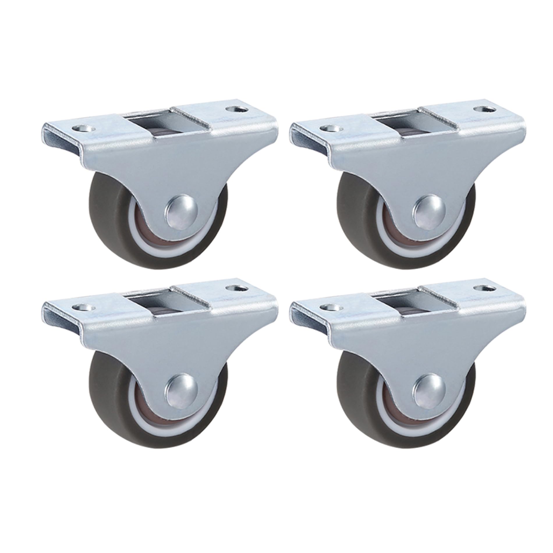 LIKERAINY Silent TPR Castors diameter 50 x 18 mm with Plate Fixing Rubber Wheels without Brake Replacement for Mobile Furniture Chest Caster Wheels Loading Capability 100kg Pack of 4 pcs