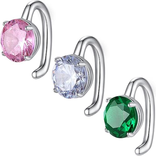 FLYUN Belly Button Ring with Easy-to-wear Hook, 14G10MM Hypoallergenic Sterling Silver Belly Ring, Belly Piercing Ring, Navel Piercing Jewelry