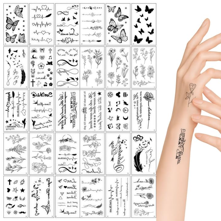 Dreamil Temporäre Tattoos – 30 Stück 3D...