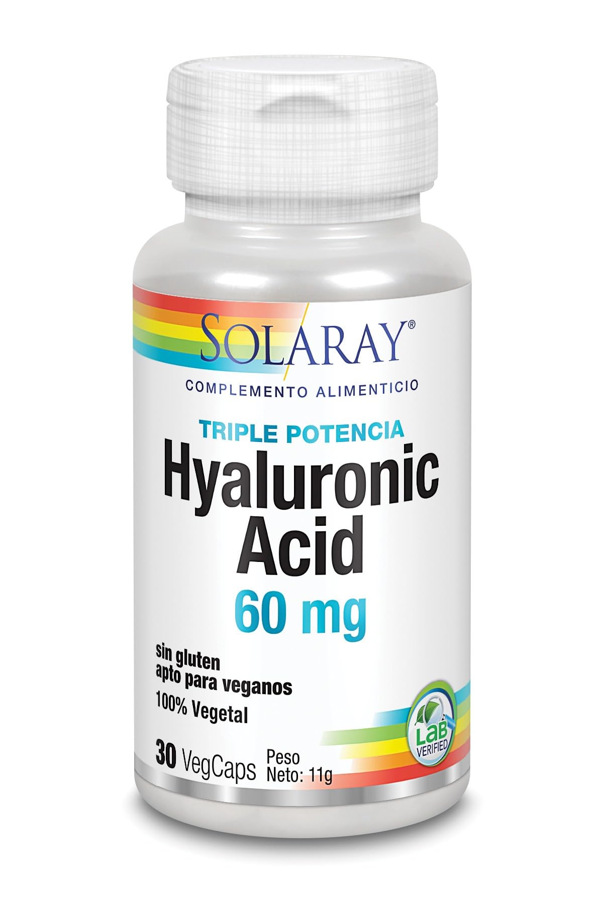 Solaray Hyaluronic Acid 60mg | Ácido Hialurónico | 30 VegCaps