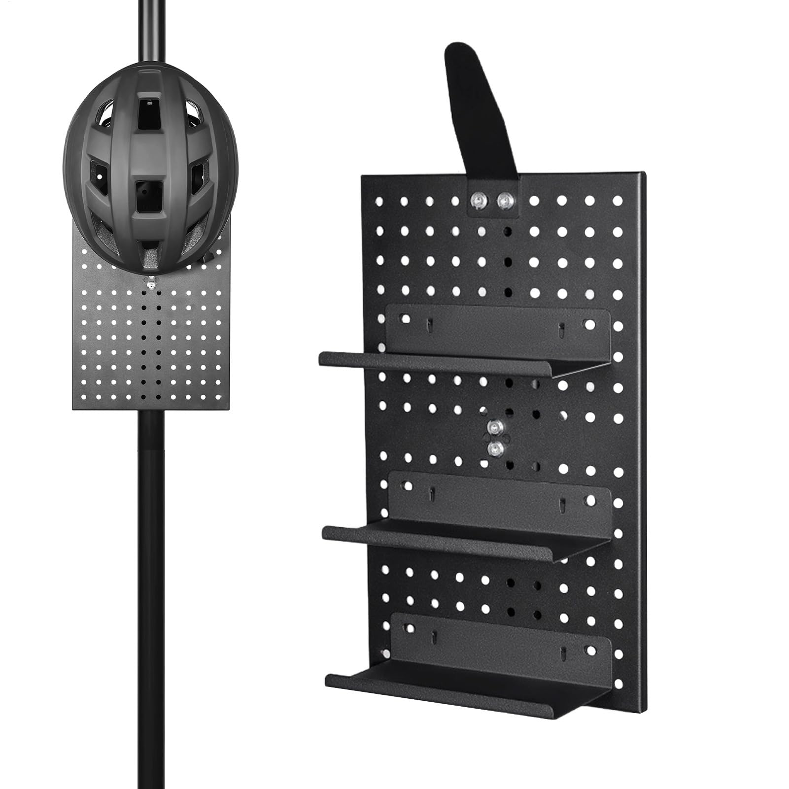 Tablica perforowana ekspozycyjna Aluminiowy organizer do przechowywania | Uchwyt ścienny na kask do garażu, warsztatu, biura, pokoju, kuchni, biurka i rękodzieła