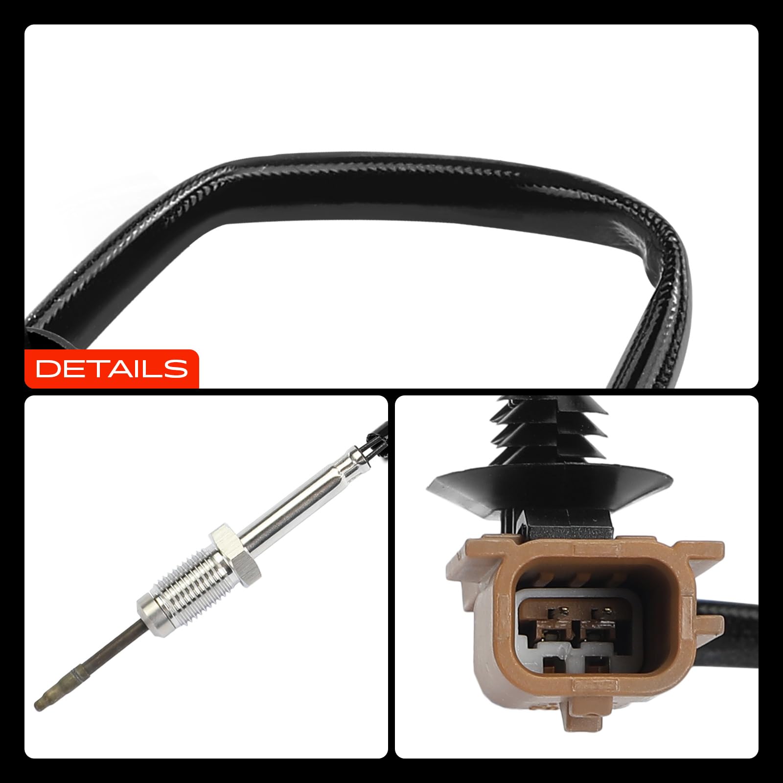 Frankberg Sensor de temperatura de los gases de escape antes del turbocompresor. 2 Polos Compatible con Grand Scénic II JM0/1 Grand Scénic III Laguna II BG0/1 M.e.g.a.n.e CC EZ0/1 Replace# 8200626456