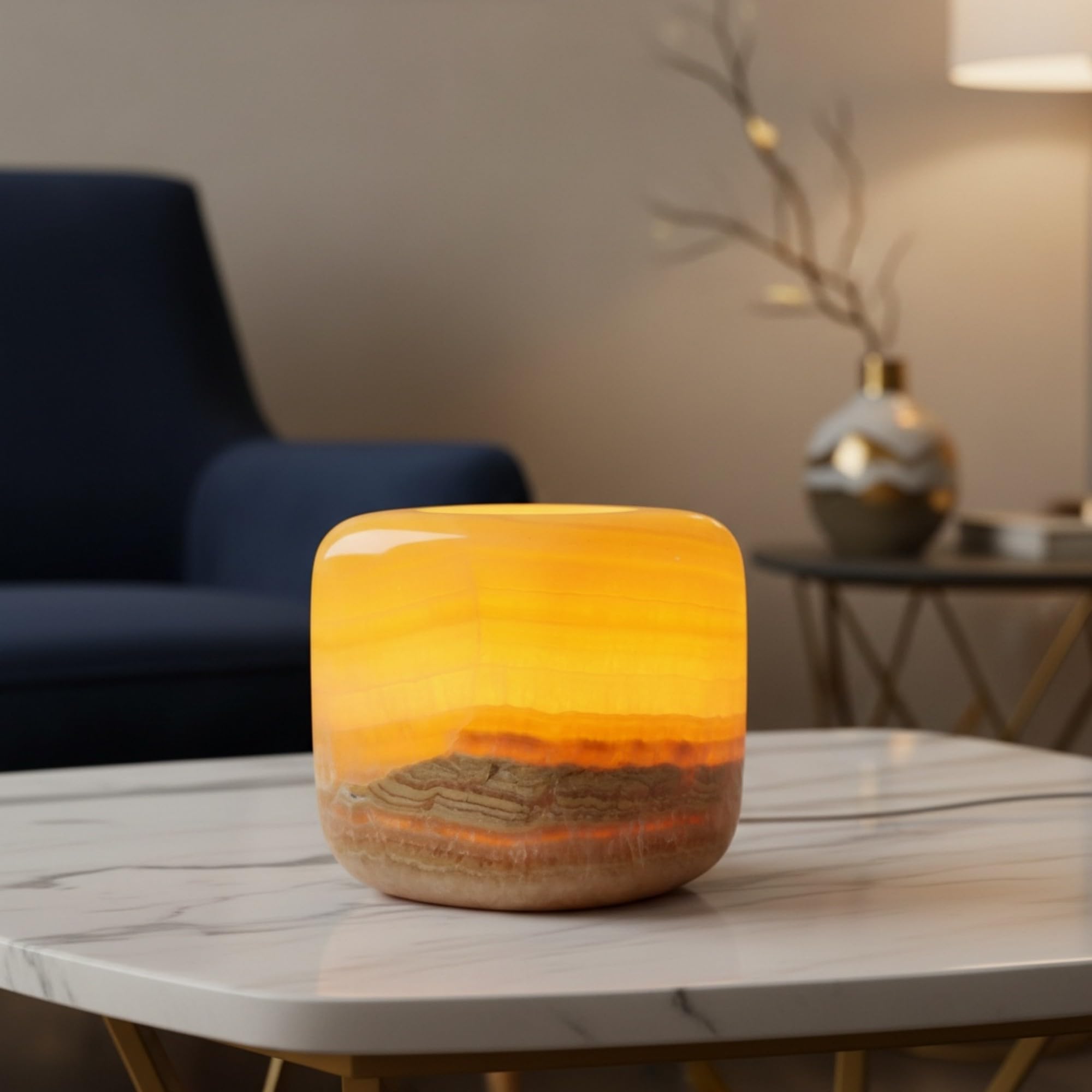 Marmor Lampada da Tavolo in Marmo LED,Abat Jour da Comodino,Lampada da Scrivania Senza Fili,Luce Notturna-Regalo Fidanzata