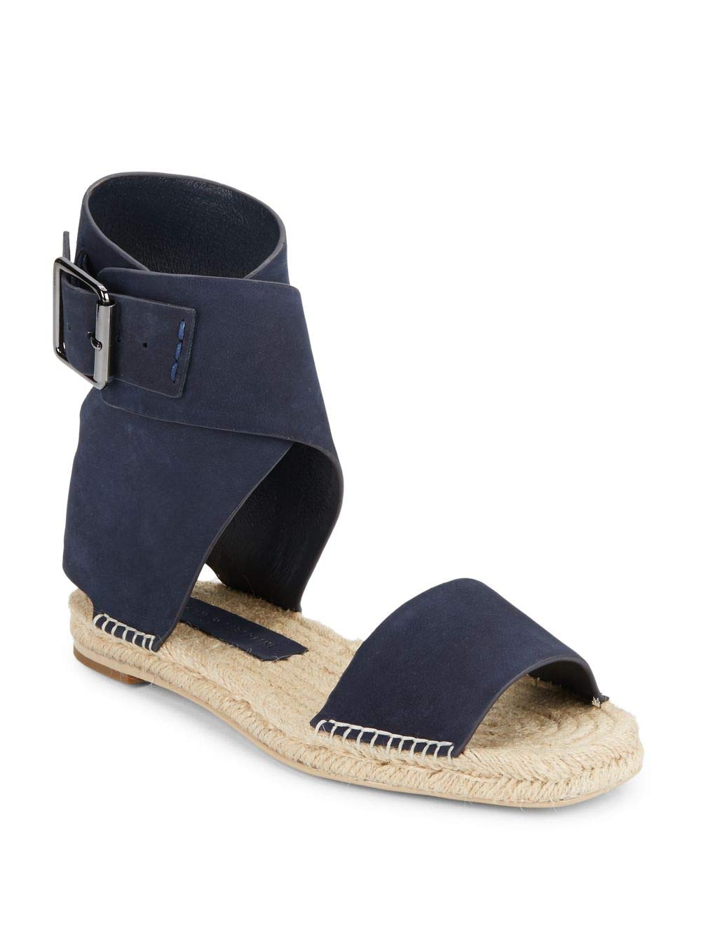 Saint & Libertine Marbella Twilight Nubuck Leather Flat Ankle Cuff Jute Sandal (10)