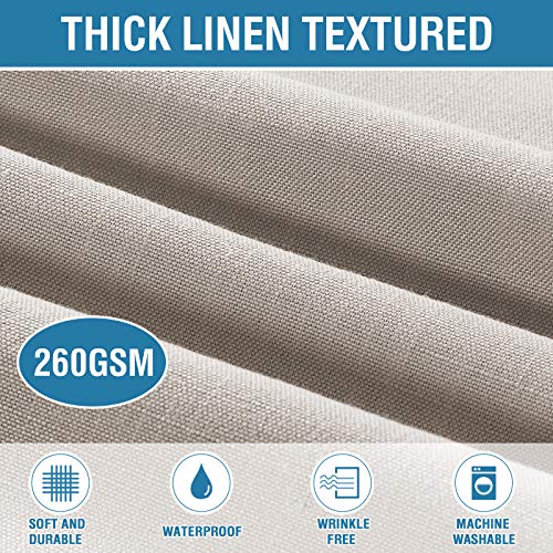 H.Versailtex PART-HVTABLECLOTH-60120TAUPE Linen Textured Table Cloths Rectangle 60 X 120 Inch Premium Solid Tablecloth Spill-Proof Waterproof Table Cover thumb #1