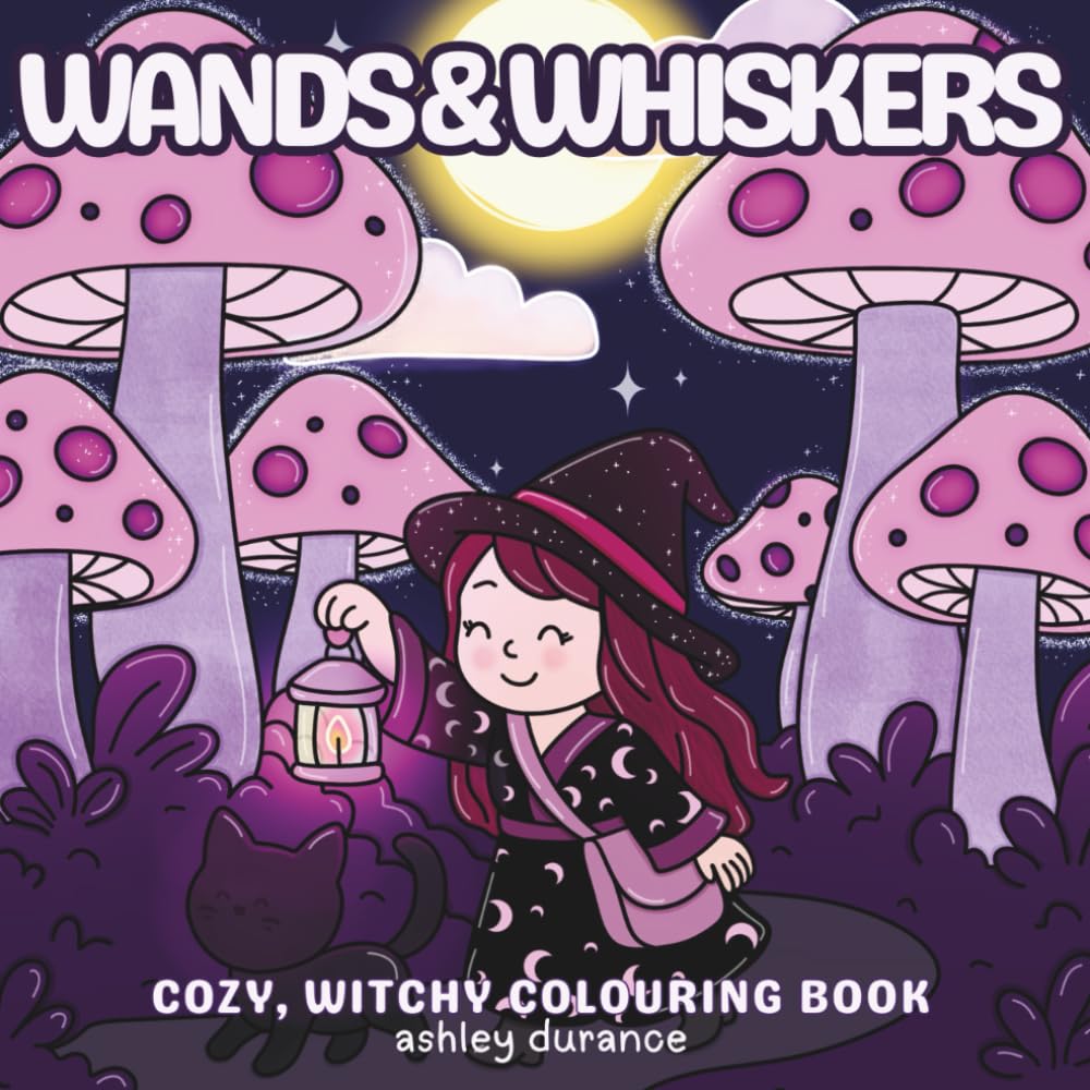 Wands & Whiskers: Cozy, witchy colouring book