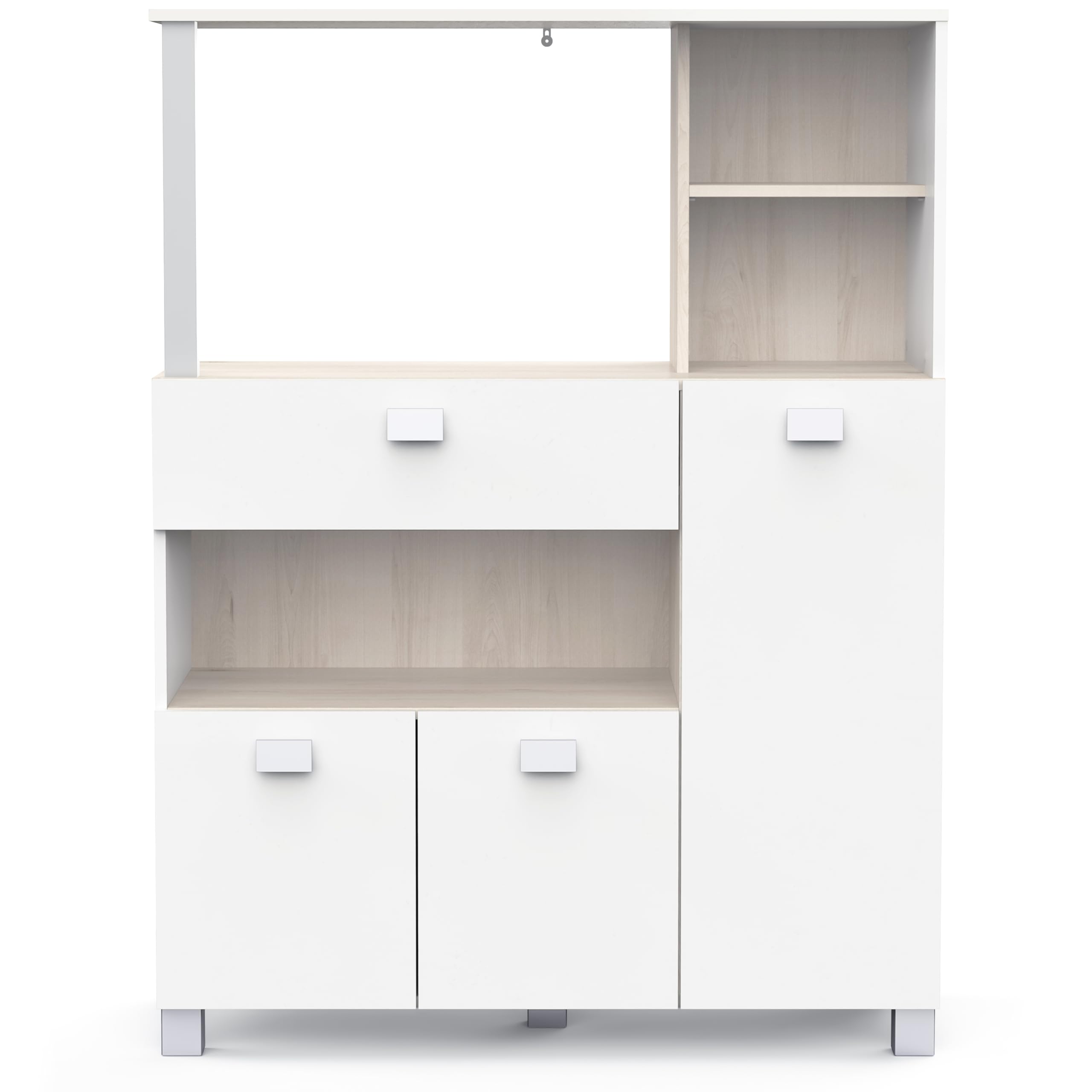 habeig Küchenschrank, Küchenregal, Küchenmöbel, Mikrowellenschrank, Singelküche, Buffetschrank, weiß, Küche, 43kg! schwer, 146