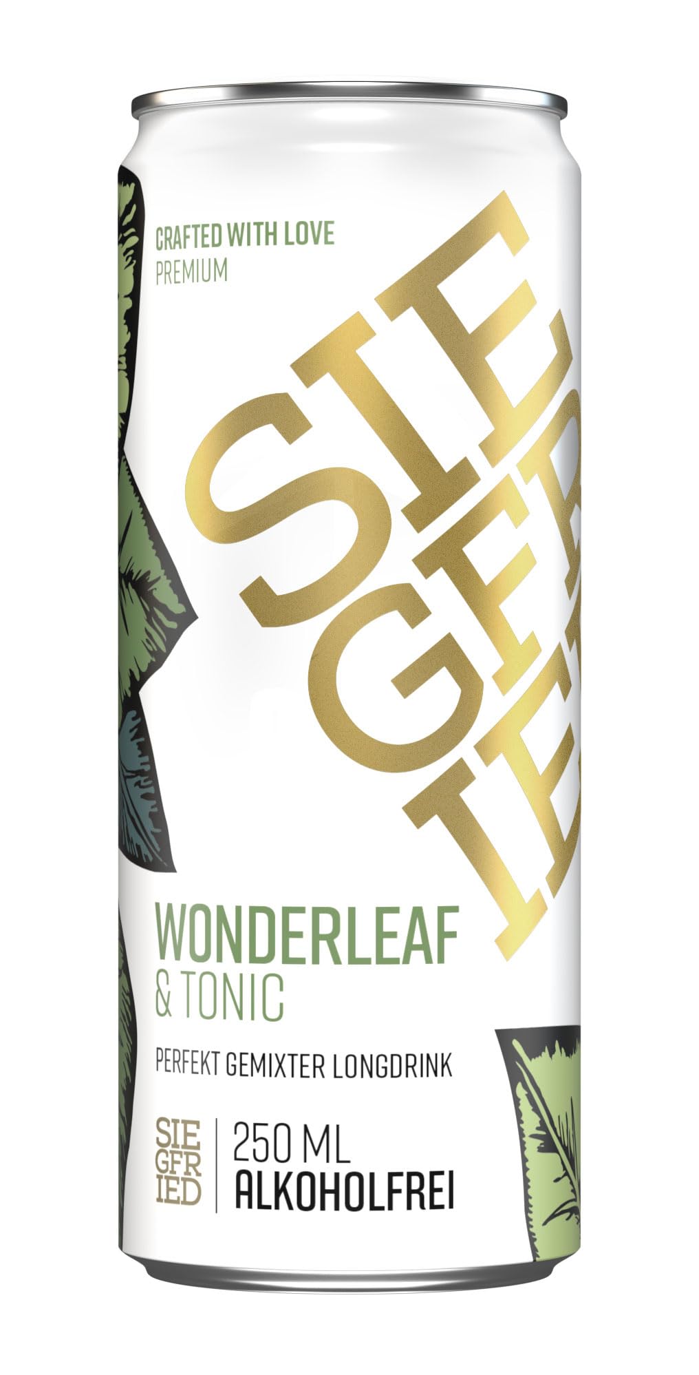 Siegfried Wonderleaf & Tonic | Alkoholfrei | Mit perfekt abgestimmtem Tonic Water I Ready-to-Drink | 12 x 250ml Dose | EINWEG | Made in Germany