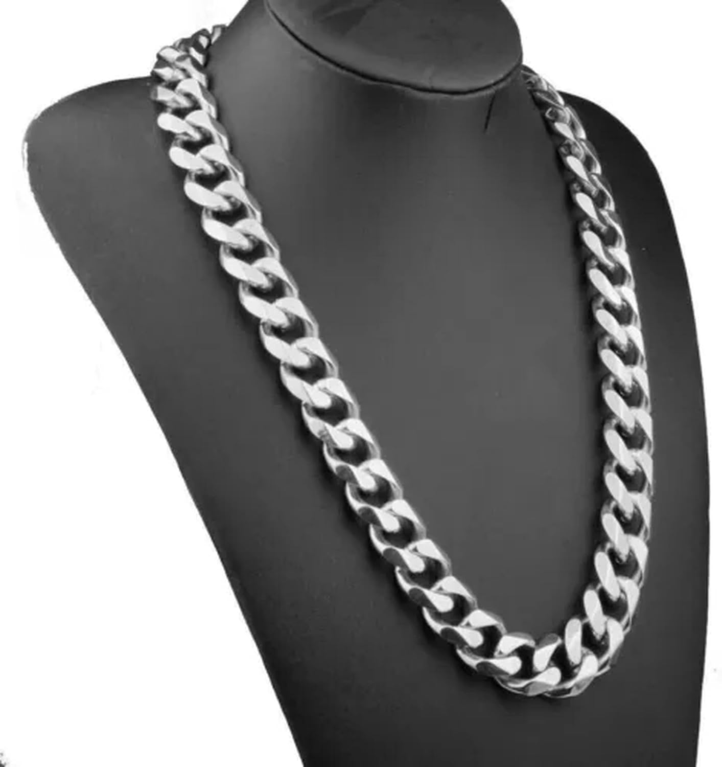 19mm Heavy Men's Chain 316L Stainless Steel Curb Cuban Link Necklace Bracelet