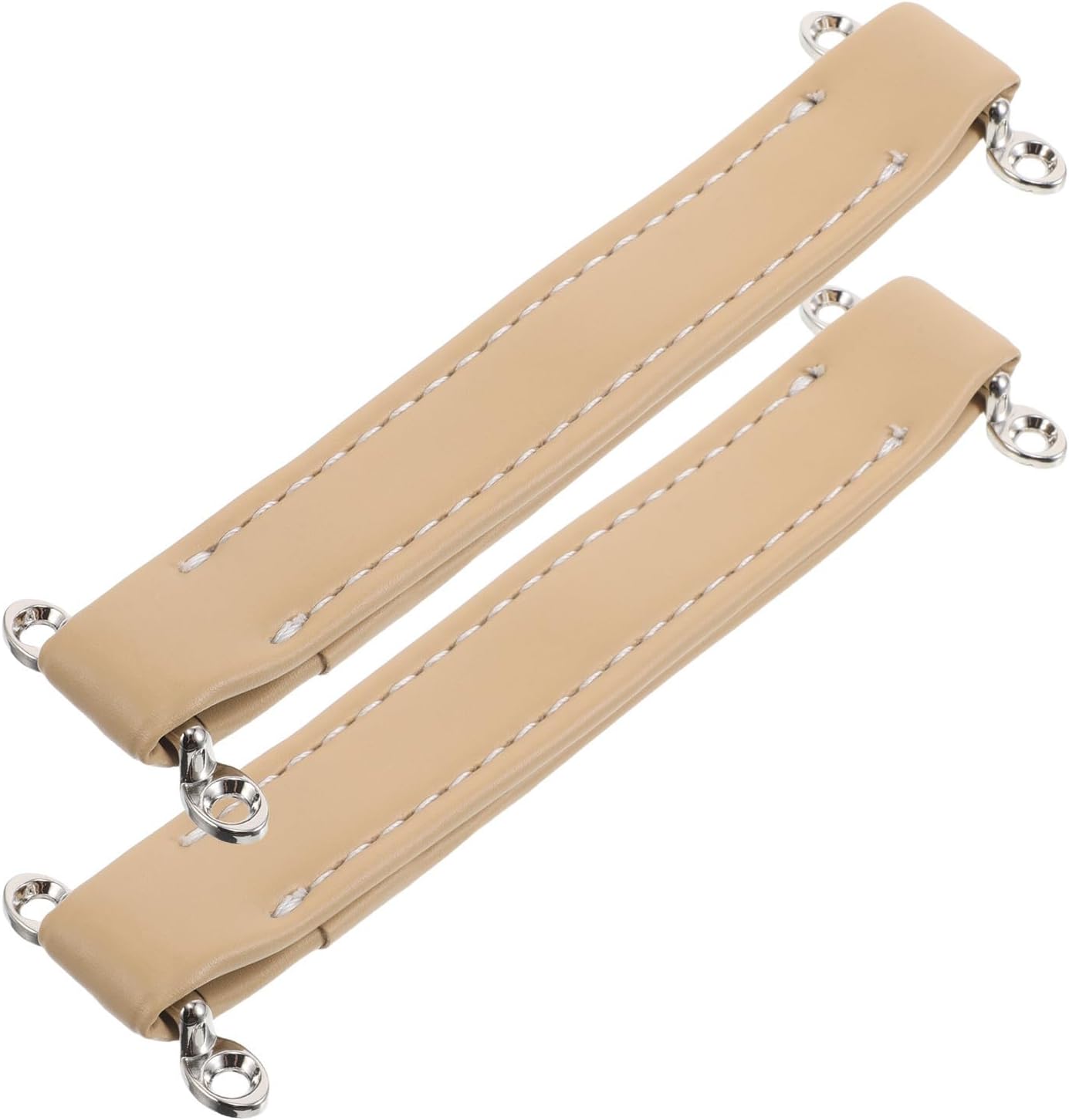 2pcs Beige Vintage Style Pu and Metal Guitar Amplifier Handle Replacement with Screws, Wear-Resistant and Sturdy Handle for Amplifiers, for Concerts and Rehearsals