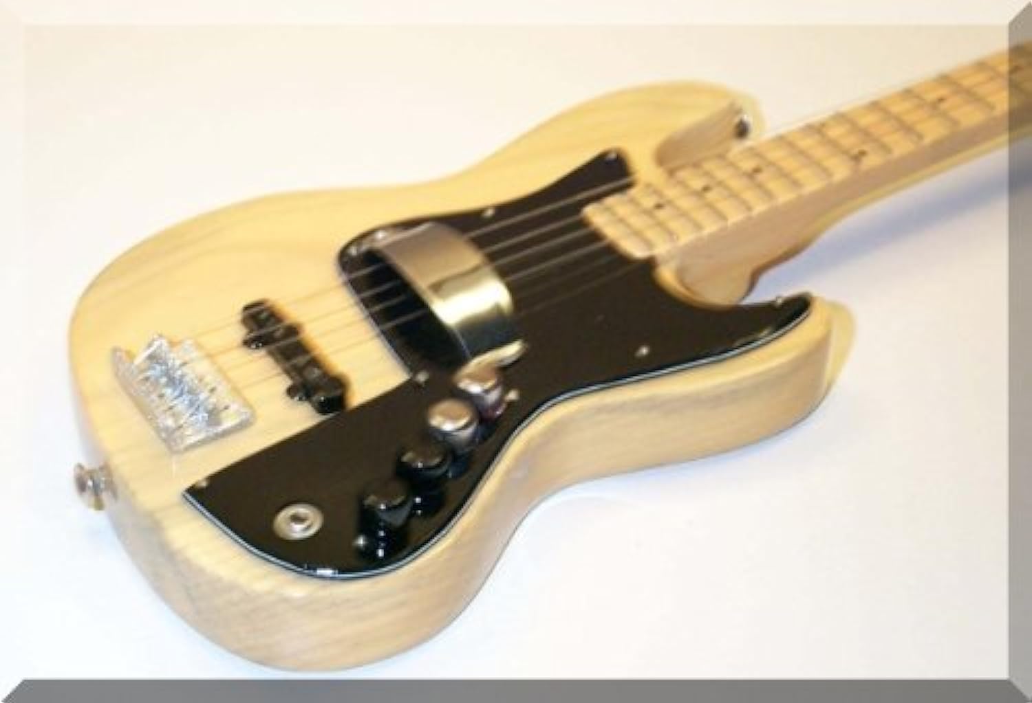 ARTSTUDIO35 Mini Bass Guitar, Miniature Bass, 4-String, Wooden Body & Top, Display Only