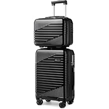 Somago Carry on luggage 20 inch Travel Suitcase Airline Approved Hardside Polycarbonate Lightweight with Spinner Wheels TSA Lock YKK Zippers for Man Woman 14/20, Black