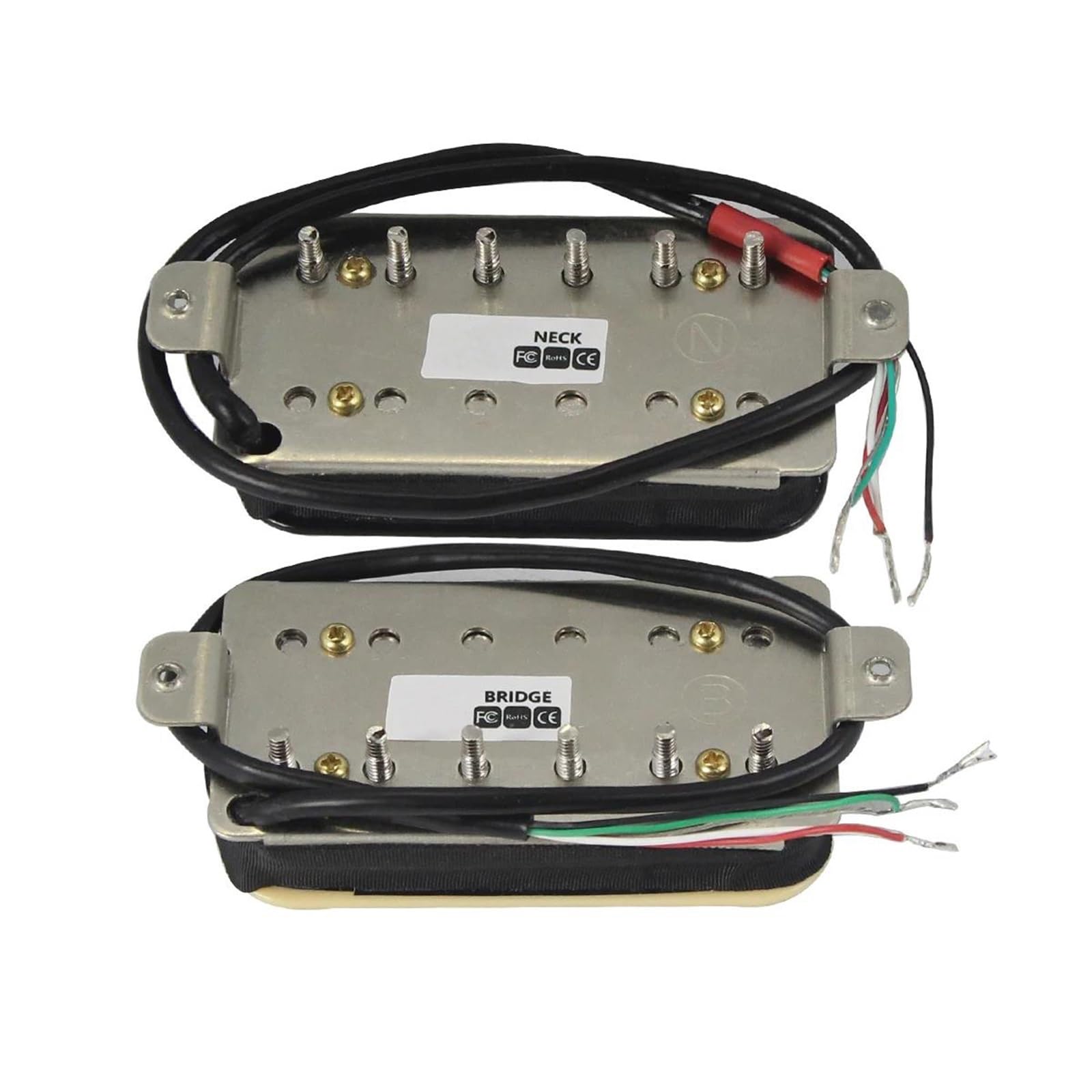 Pickup gitarowy Humbucker Double Coil Pickup 4-przewodowy gryf/mostek do wyboru Przetwornik Części Gitary Elektrycznej(White Bridge)