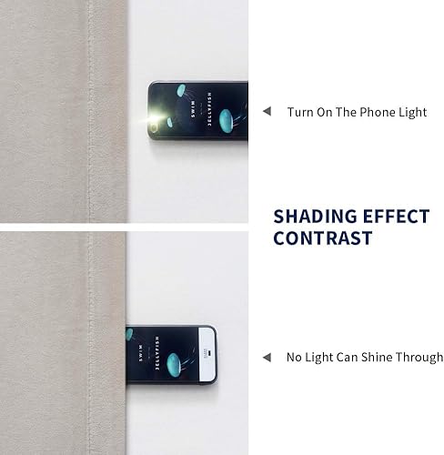 Miniatura 4 de Melodieux Cortinas de terciopelo 100% opacas para dormitorio, sala de estar, súper suaves, cortinas con aislamiento térmico con forro negro, 52 x 96