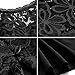 Women’s Vintage Floral Lace Cocktail Party Knee Length Dress with 3/4 Sleeves Black