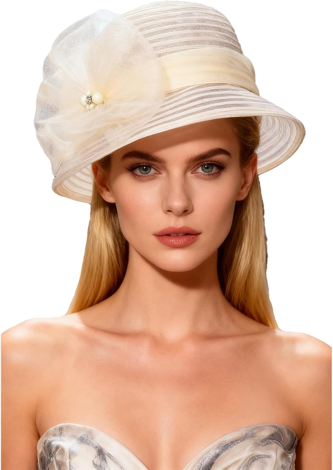 Kentucky Fascinators Hat with Flower Veil Wedding Pillbox Hats Pearl Rhinestone Women Cocktail Fedoras Derby Cap