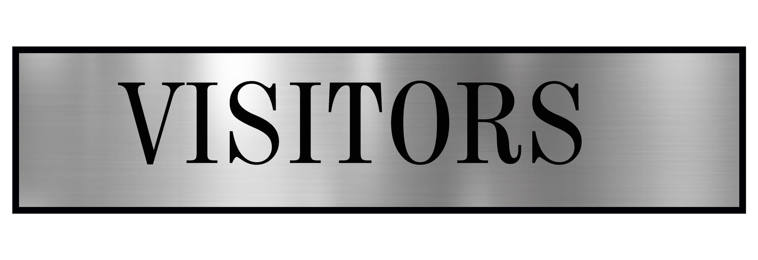 Gugan's Visitor Acrylic Signage Signboard | Self Adhesive Sign Plate for Office, Bank, Hospital, School, Store, Restaurant, and More | Engraved Acrylic Sheet Sticker (Silver, 12x3 Inch)