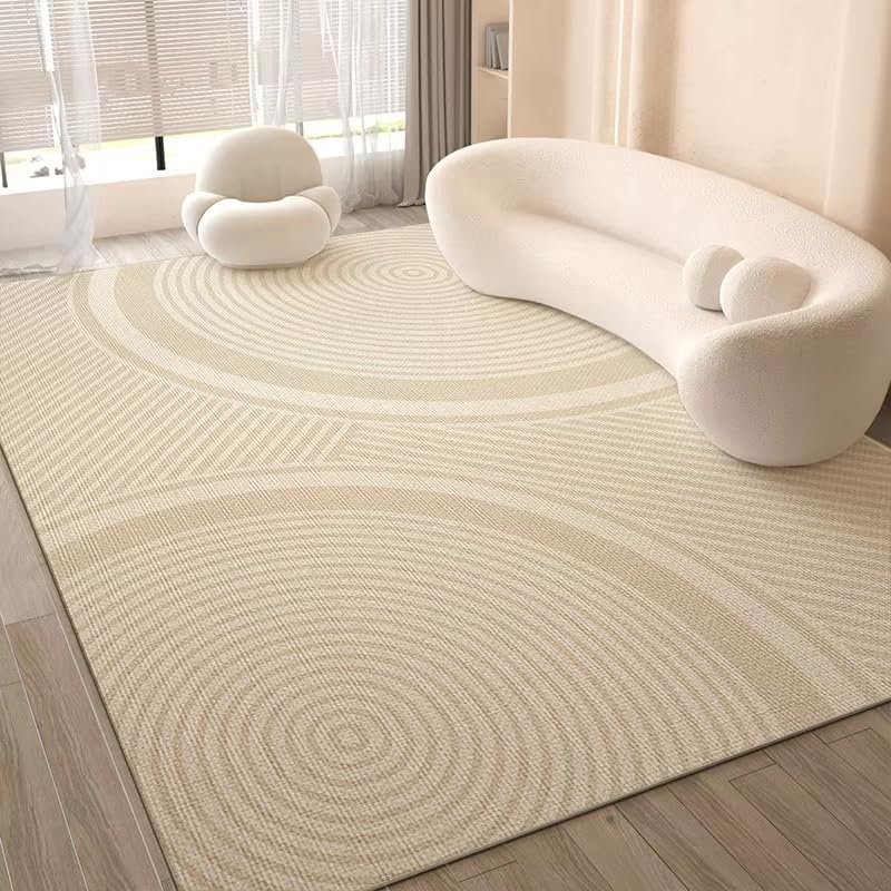 Alfombra antideslizante color crema, suave y lavable, bonita alfombra de interior para sala de estar y dormitorio, alfombra de decoración del hogar (50 x 100 cm)