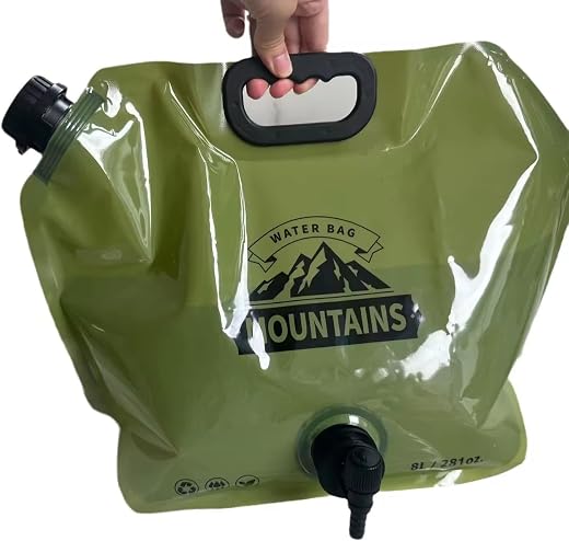 Kruvad Camping Water Saving Container Bag 8L Drinking Water Portable and Convenient Collapsible with Faucet Water Tank Mou...