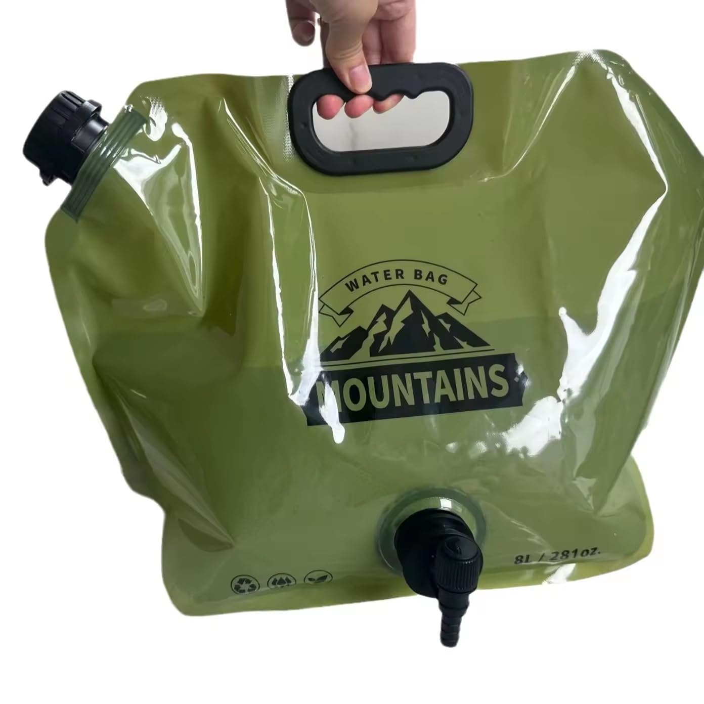 Kruvad Camping Water Saving Container Bag 8L Drinking Water Portable and Convenient Collapsible with Faucet Water Tank Mountain Container Bag for Outdoor Adventures and Emergencies [ 31x41x1 CM ]