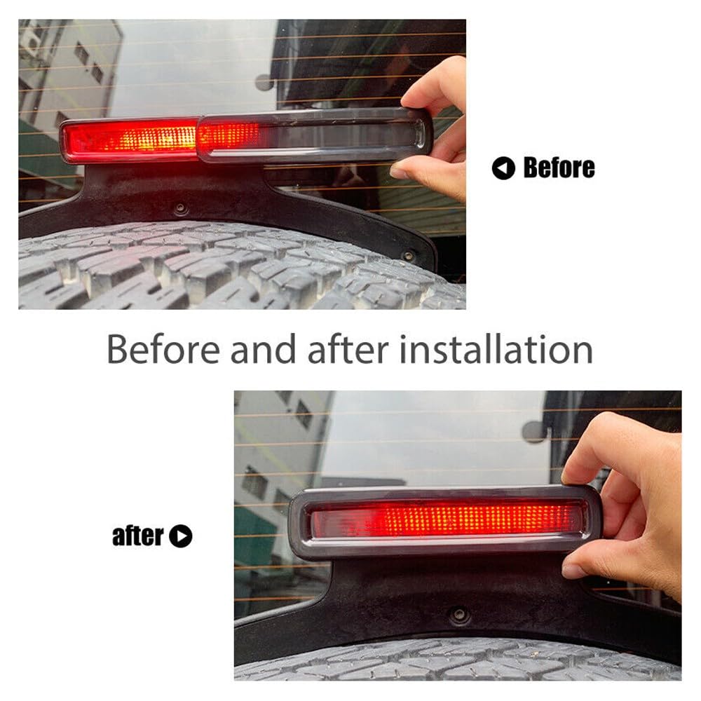 Hylorvin Blackened Third High Brake Light Cover Overlay Decal Front for Jeep for Wrangler 2018-202 221107L0800